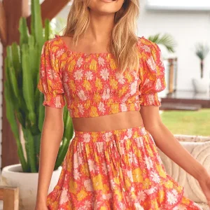 CROP TOP AMANDINE TERRACOTTA DREAM PRINT