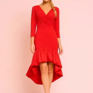 VESTIDO DE FIESTA ASIMETRICO TAFETAN