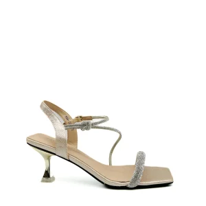 Sandalias Elegantes de Tacón medio con Brillos