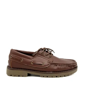 Náutico de piel  de sintética con cordones para hombre