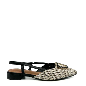 Zapatos Planos Adorno Joya Parte Delantera S-5112