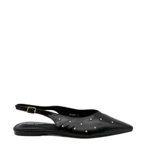 Zapatos Planos Destalonados de Puntera Fina con Tachuelas