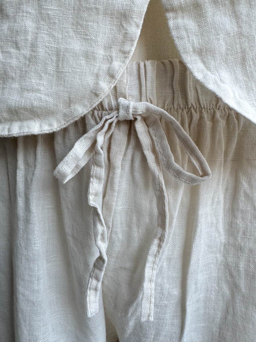Pantalón de Lino con Cintura Elástica y Lazo Decorativo - Imagen 4