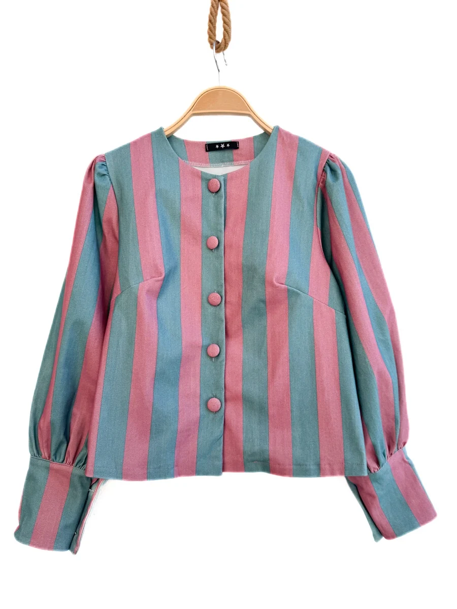 Conjunto de Blusa y Falda a Rayas – Venta por Separado - Imagen 3