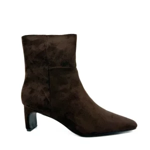 Botines de Tacón Ancho y Puntera Cuadrada con Cremallera
