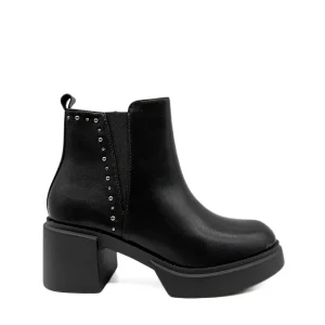 Botines  con Tacón Ancho, Plataforma y Tachuela