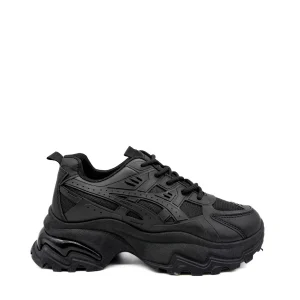 Zapatillas Blanco y Negro: Estilo Urbano con Suela Gruesa