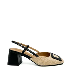 Zapatos Destalonados Efecto de Rafia B-5096