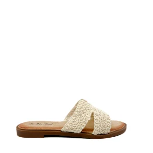Sandalia Plana Tejidas en Color Beige – Estilo Casual y Elegante