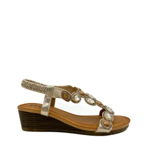 Sandalias Cuña Piedras Brillos  Referencia G3052