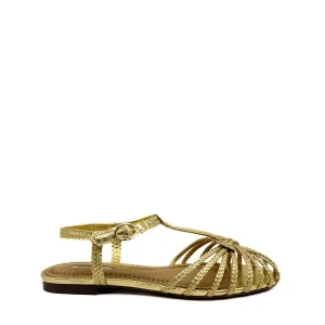 Sandalias Cangrejeras Metalizadas con Acabado Premium