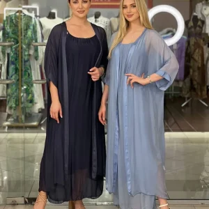 Vestido con capa de dos piezas