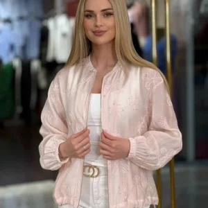 Bomber con bordado y strass