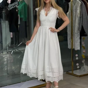 Vestido con parte superior de encaje