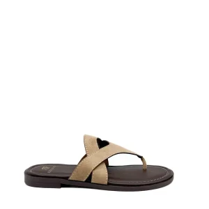Sandalias Casuales de Dedo con Tiras de Ante - Mujer
