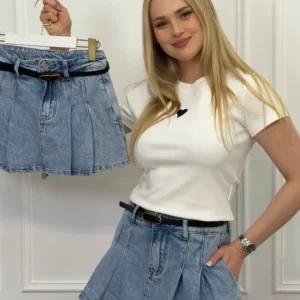 Falda pantalón con cinturón