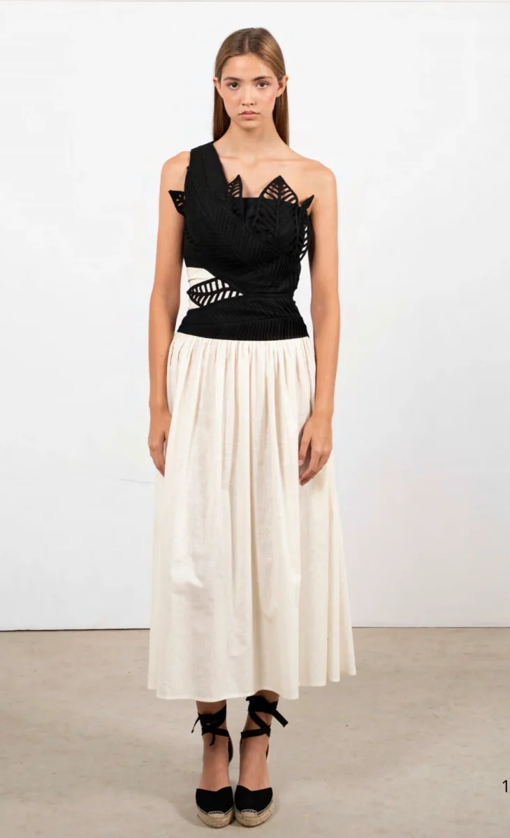 Vestido Arbolea Blanco y Negro - Imagen 4