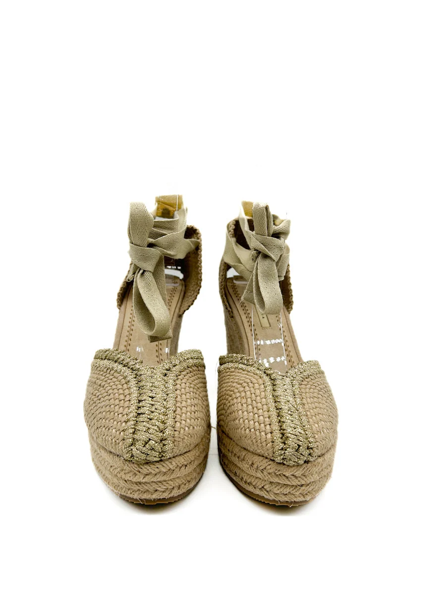 Alpargatas de Cuña Tejidas con Cintas Elegantes Corina M5386 - Imagen 6