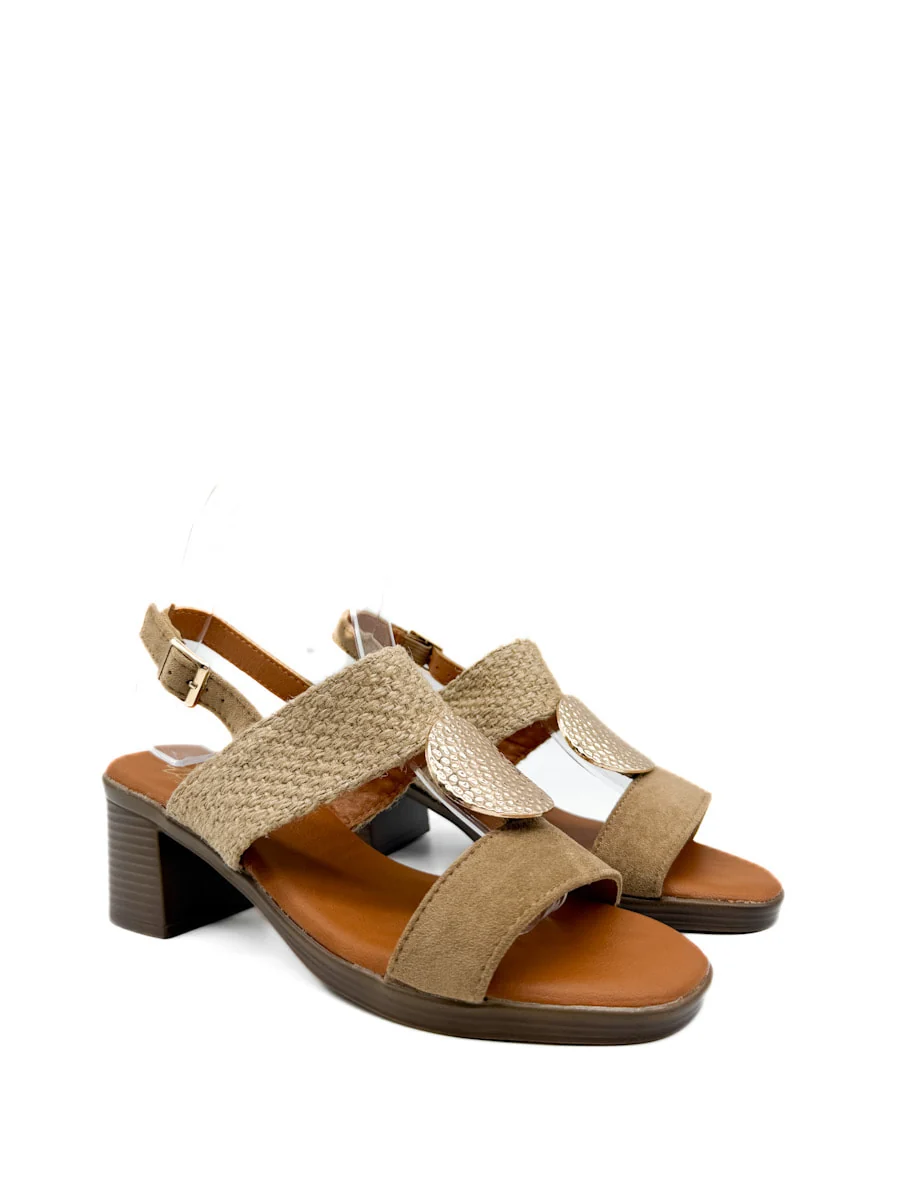 Sandalias de Tacón con Texturas y Detalle Metálico - Imagen 3
