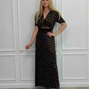 Vestido Satinado con Encaje
