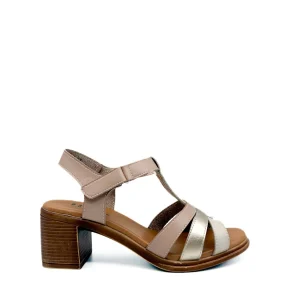 Sandalias de Velcro con Tacón Medio