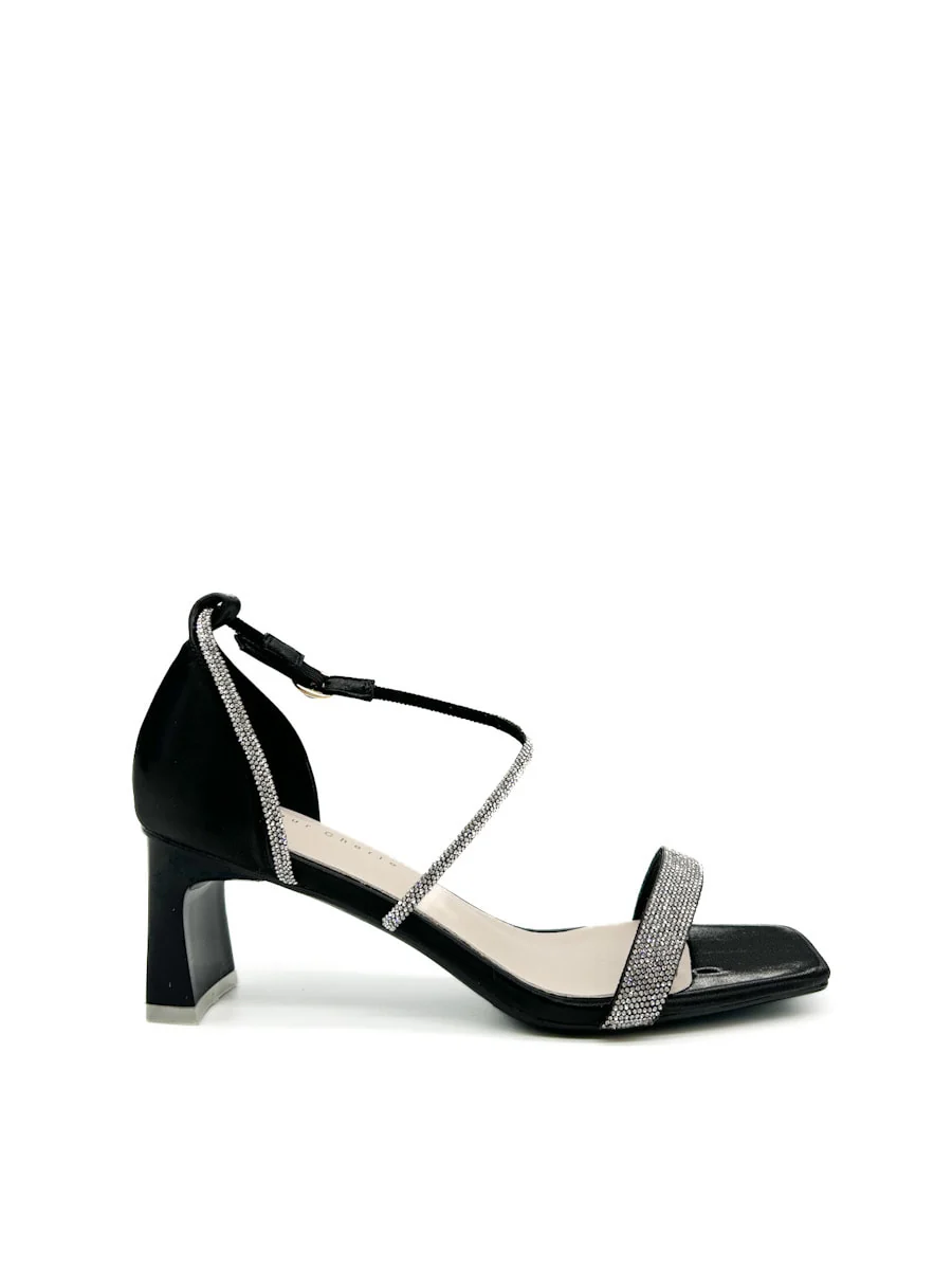 Sandalias Elegantes de Tacón medio con Brillos