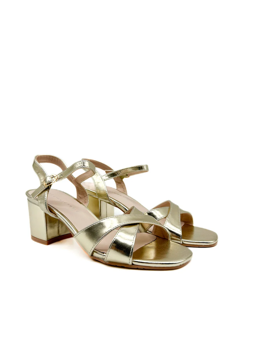 Sandalias de tacón medio con tiras cruzadas para mujer - Imagen 9