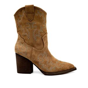 Botín Cowboy Bordados Mujer