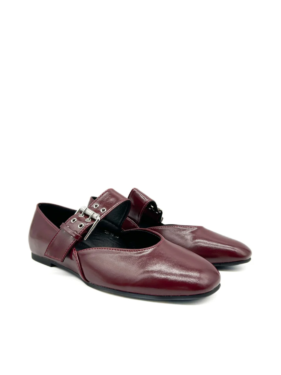 Zapatos planos tipo bailarinas con hebilla metálica decorativa - Imagen 3