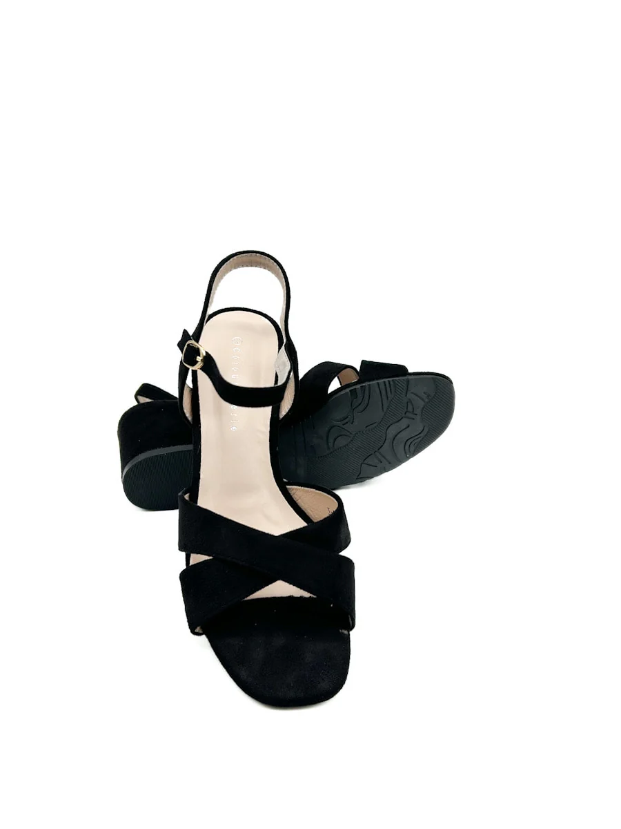 Sandalias de tacón medio con tiras cruzadas para mujer - Imagen 6