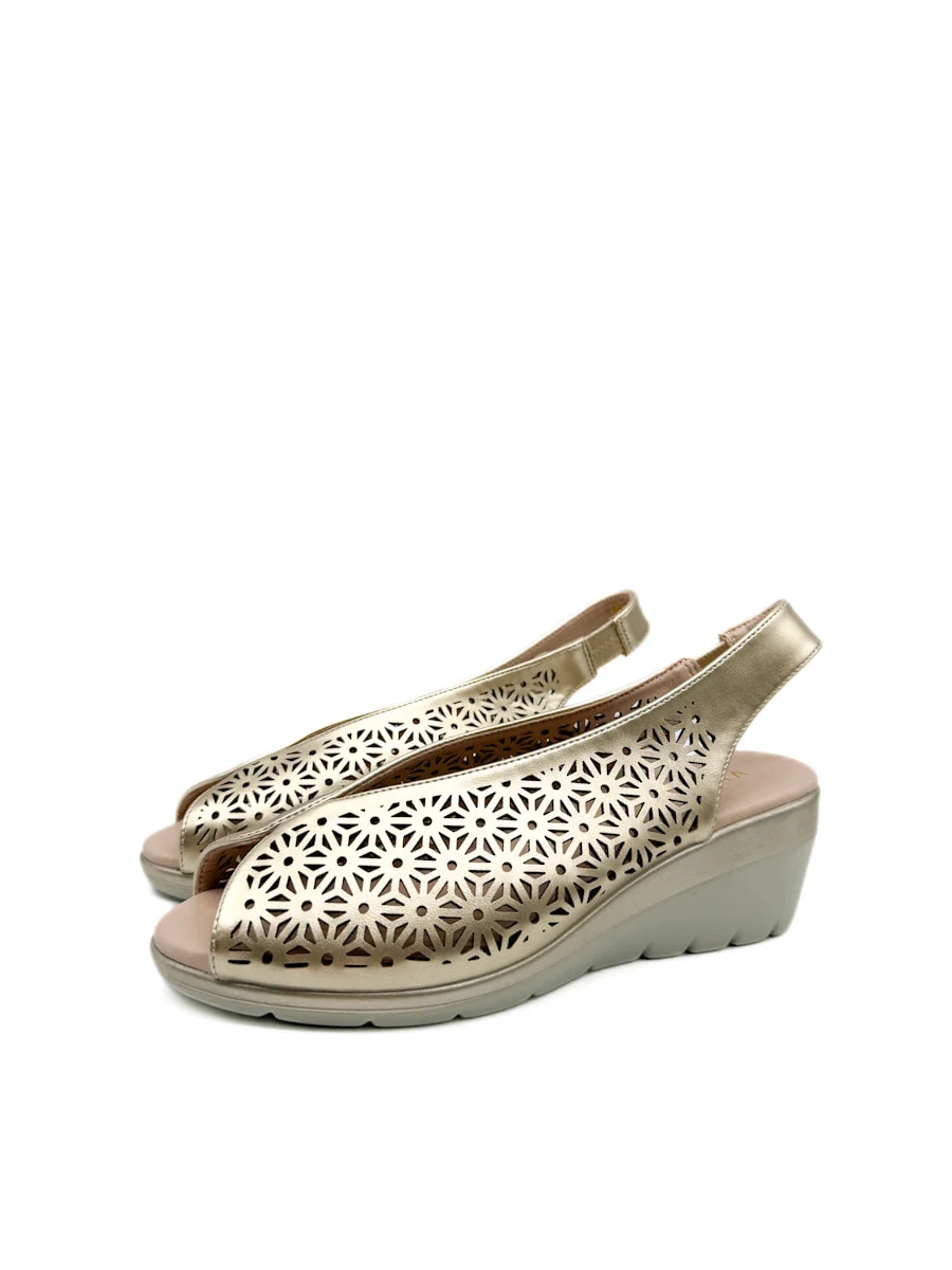 Sandalias Cuña Media Caladas Mujer - Imagen 4