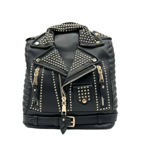 Mochila estilo chaqueta con tachuelas