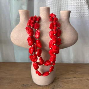 Collar Triple Piedras Corales