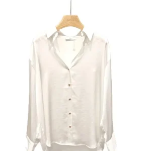 Blusa Satinada Gold Blanco Roto