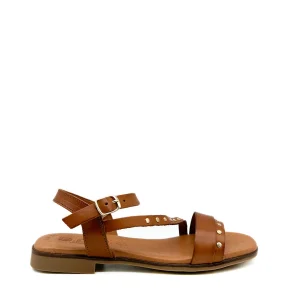 Sandalias de Piel con Tachuelas y Correa Ajustable