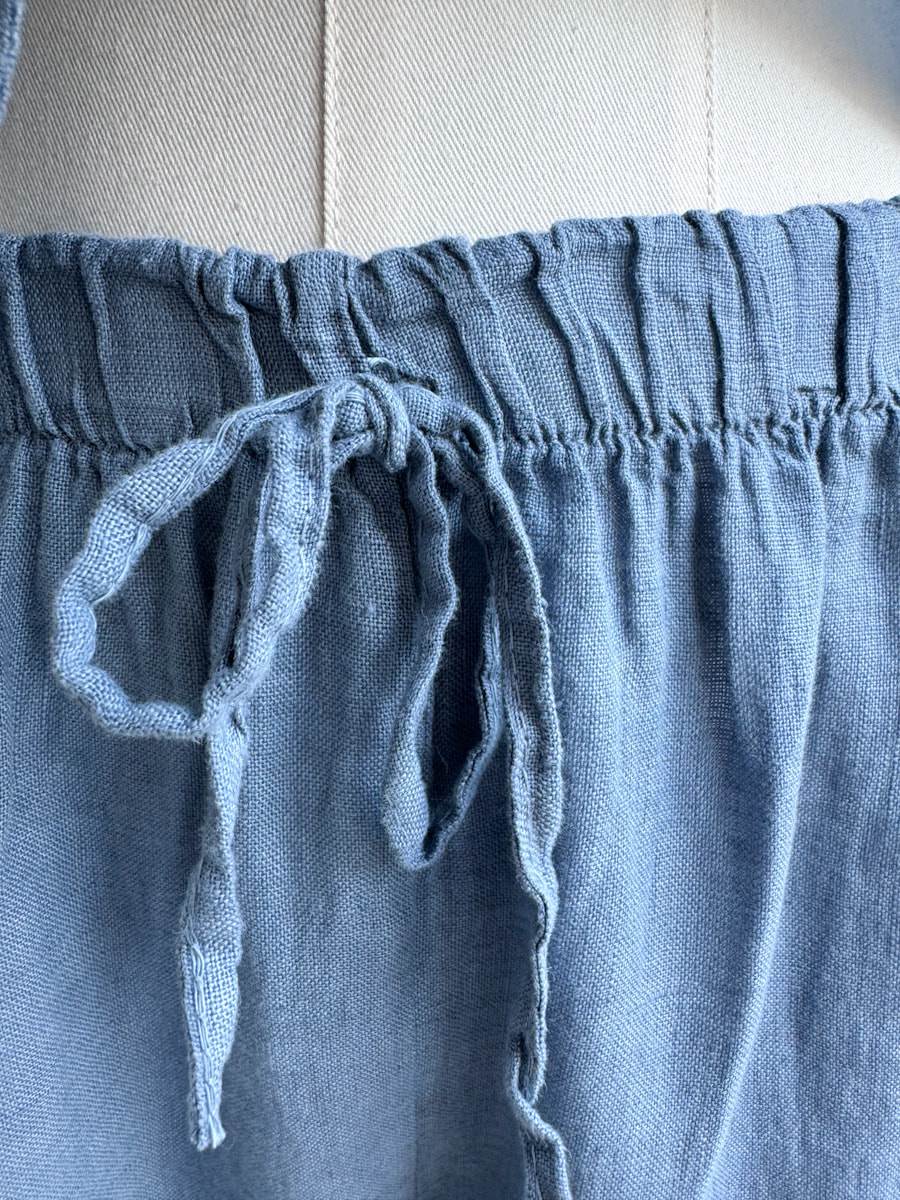 Pantalón de Lino con Cintura Elástica y Lazo Decorativo - Imagen 8