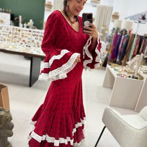 Traje de Flamenca Abril Rojo T.46