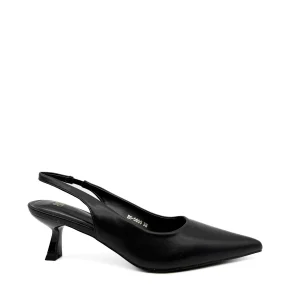 Zapatos destalonados de Punta Fina con Tacón Bajo: Elegancia Clásica y Confort Contemporáneo