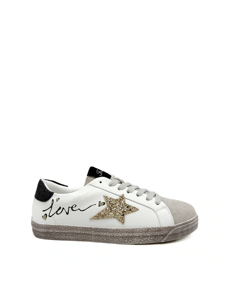 Zapatilla Urbana con Estrella Dorada y Detalle "Love - Imagen 2