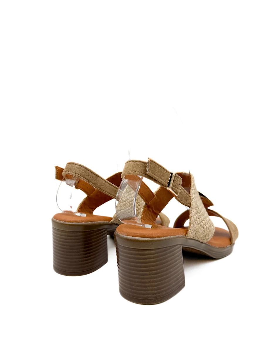 Sandalias de Tacón con Texturas y Detalle Metálico - Imagen 5