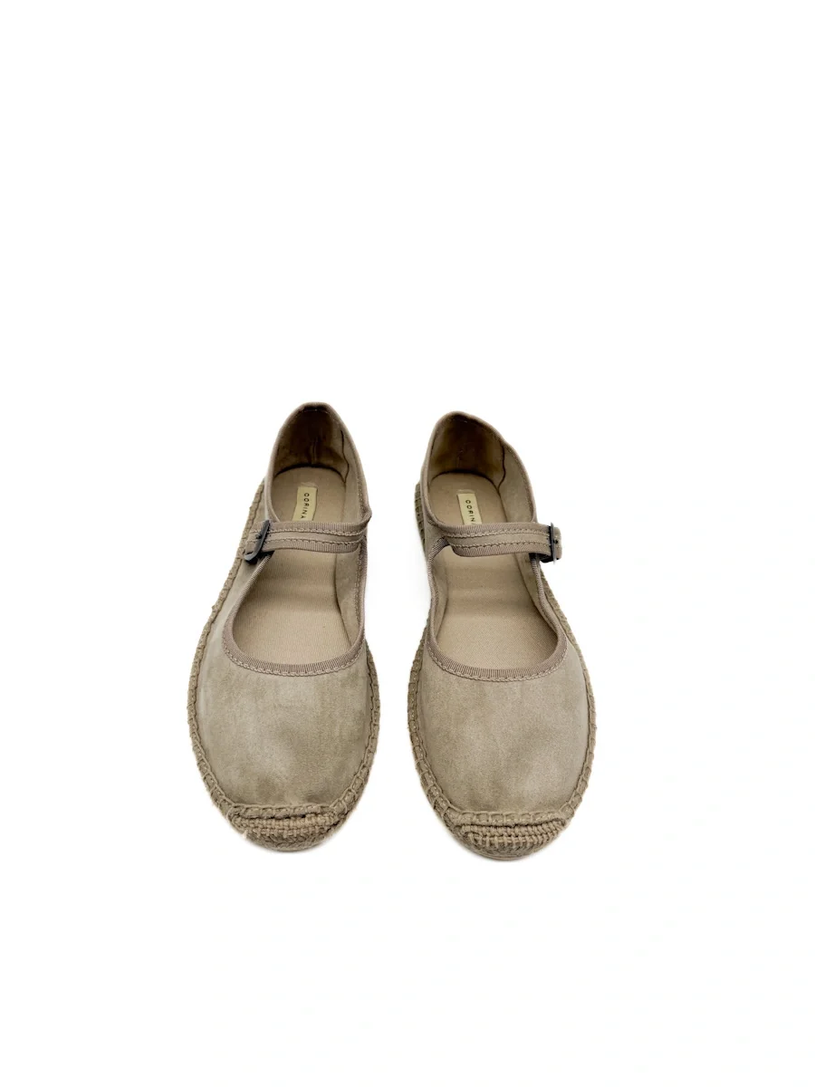 Corina Espadrillas Mary Jane en antelina con Suela de Esparto - Imagen 7