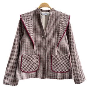 Chaqueta Cuadro Príncipe de Gales con Detalle en Contraste