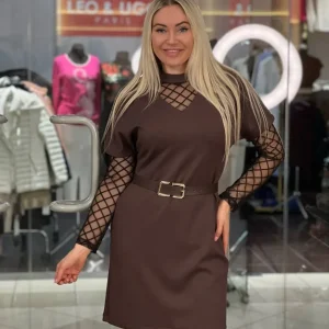 Mini vestido con top de malla