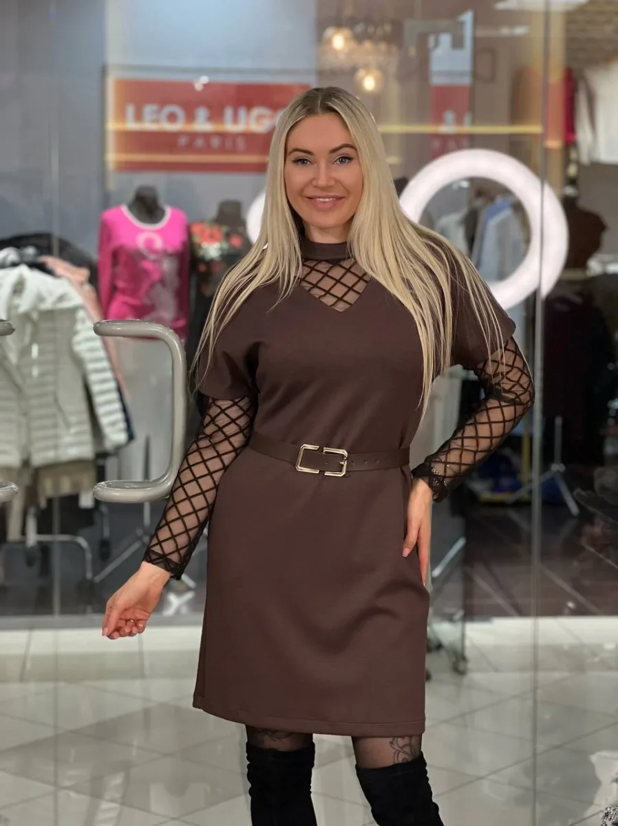 Mini vestido con top de malla - Imagen 2