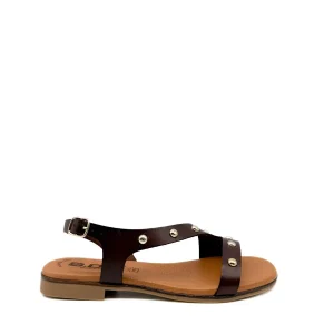 Sandalias Planas de Piel con Tachuelas - Hechas en España - Planta de Gel Confort