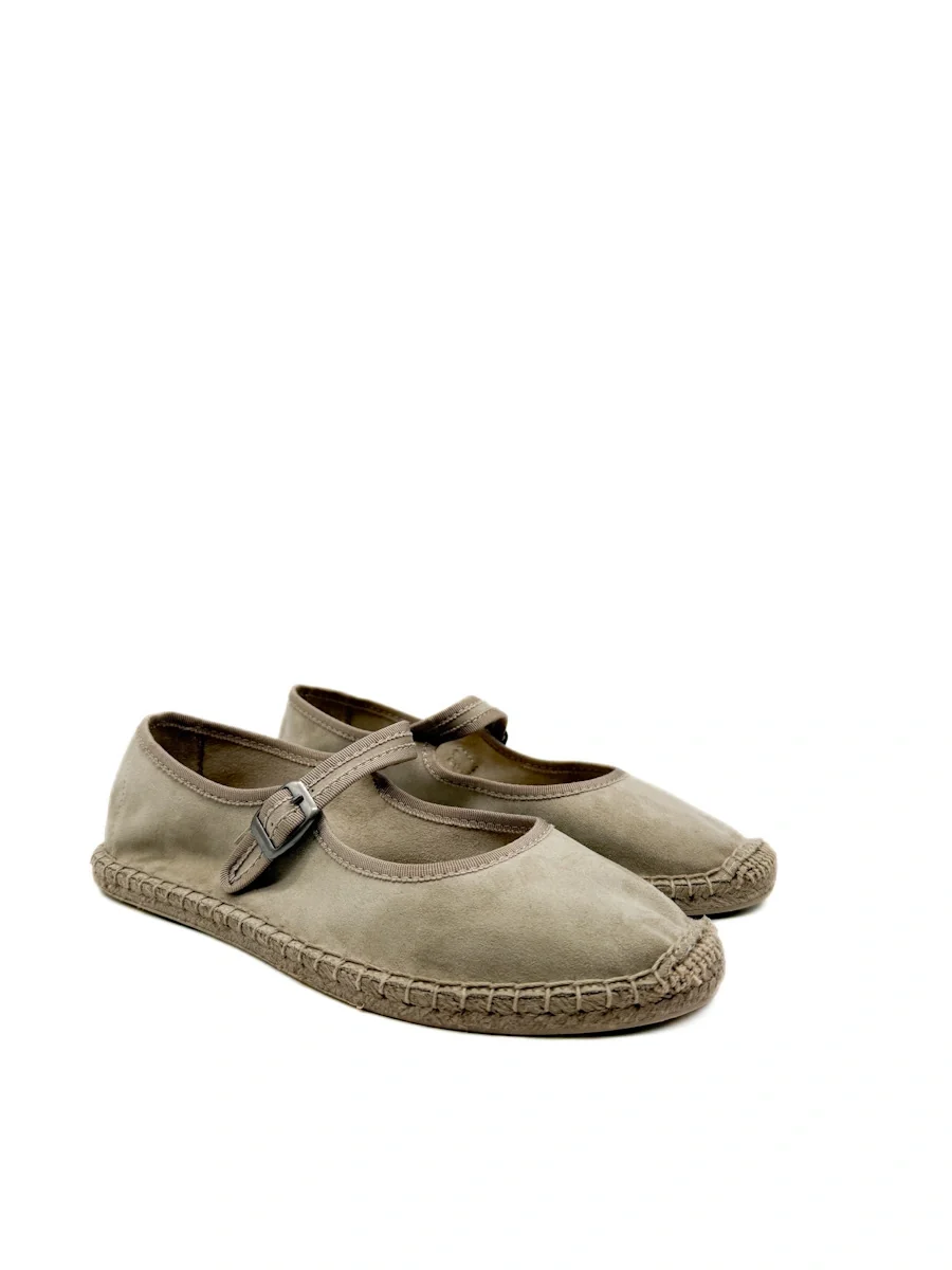 Corina Espadrillas Mary Jane en antelina con Suela de Esparto - Imagen 4