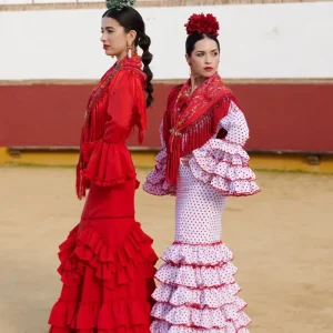 Traje de Flamenca Mod. Madrid Rojo T. 38,42,44,46,48