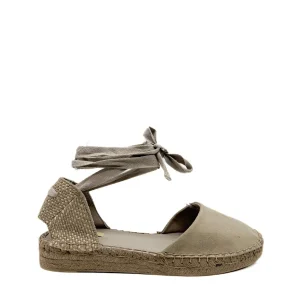 Alpargatas de Antelina con Cintas al Tobillo: Estilo Artesanal en Tonos Tierra Para Mujer