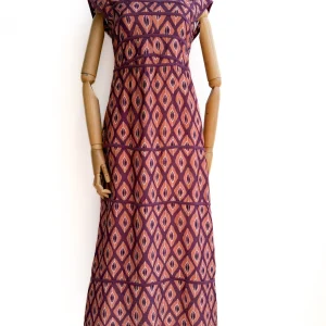 Vestido Largo de Algodón con Estampado Étnico
