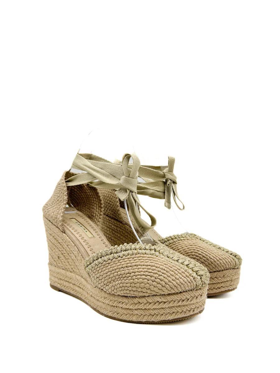 Alpargatas de Cuña Tejidas con Cintas Elegantes Corina M5386 - Imagen 3